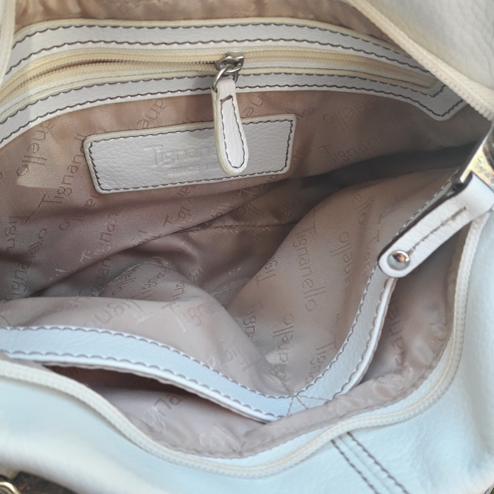 Genuine Leather Crossbody Bag Modern White Contemporary Pebbled Leather Purse - Picture 6 of 16